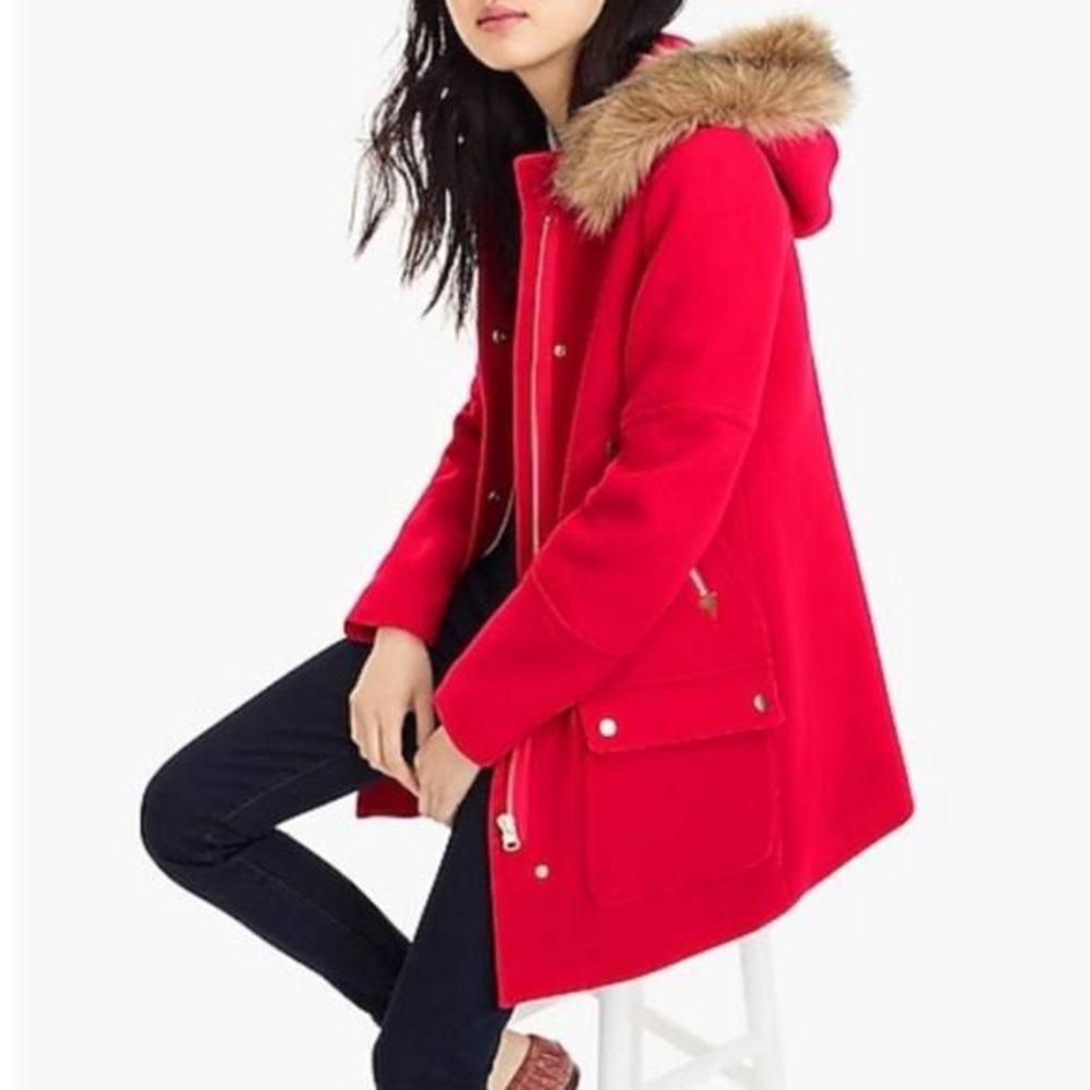 J. Crew Chateau Parka Red Size 4